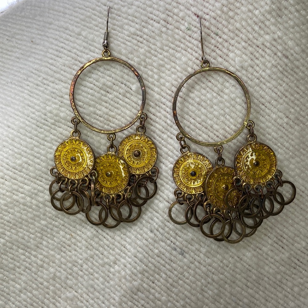 Bohemian Brass Hoop Earrings